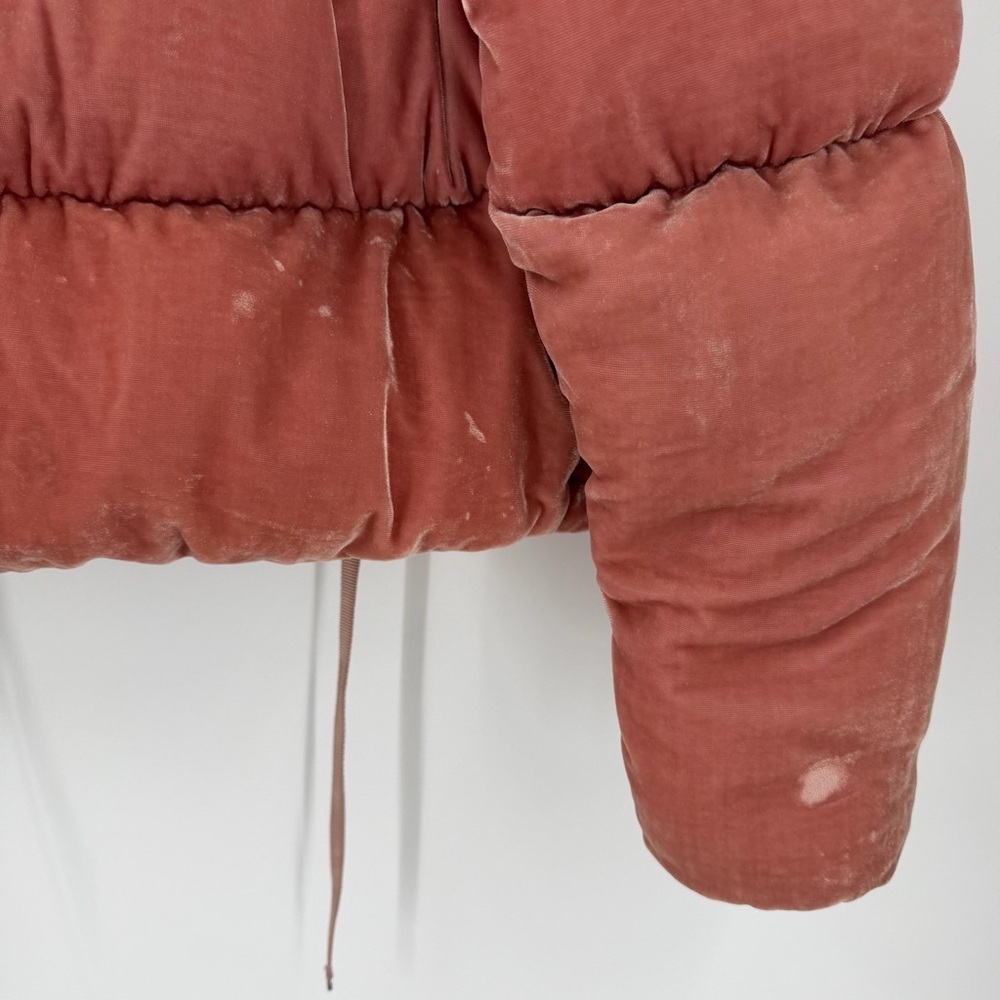 Moncler Crushed Velvet Pink Cervis Puffer Goose Down Jacket Coat - Size 0 XS - Picture 13 of 15